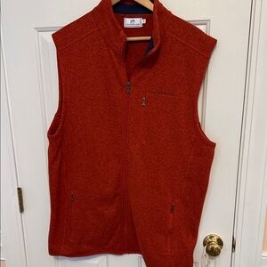Southern Tide  Orange Knit Fleece Vest
